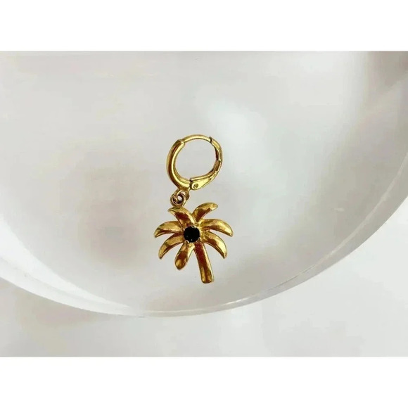 90's Gold Toned Palm Tree Vintage Californian Retro Pendant | Charm - Picture 5 of 8